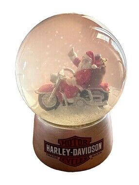 Harley-Davidson Santa Claus Motorcycle Snow Globe Glass Glitter 2013